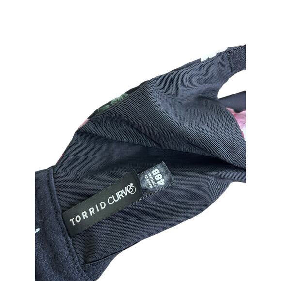 Torrid Curve Black Floral Bra Sz 48B Underwire Support Full Coverage Curvy - Picture 3 of 7